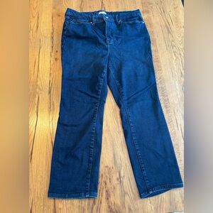 Good American Always Fits Good Legs Cigarette Jeans 14-18 Stretch Blue Denim